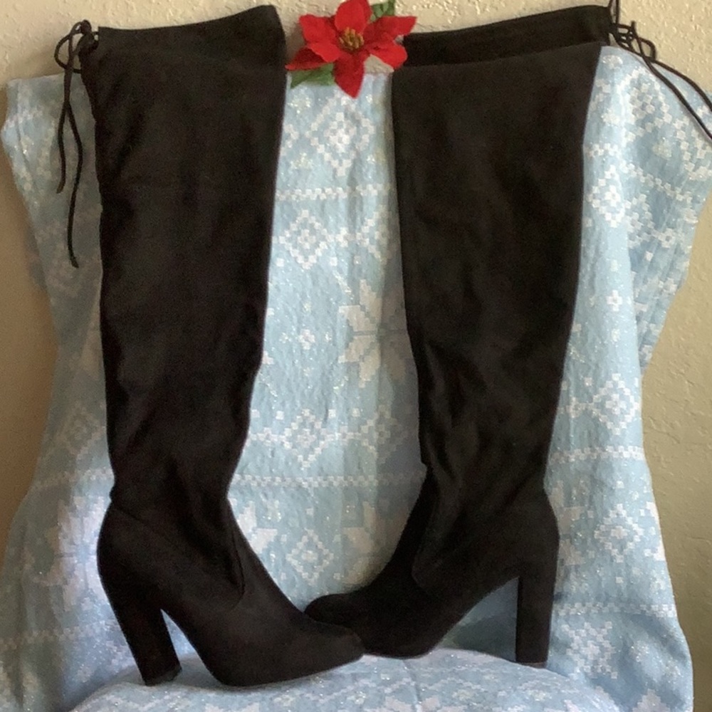 Black over knee boots